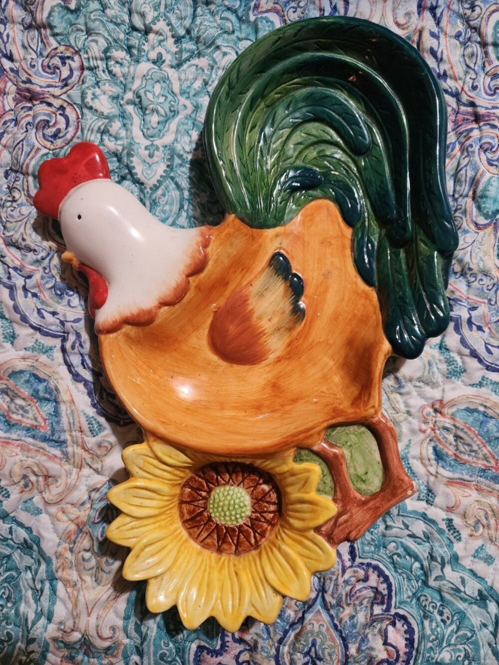 Rooster Chip & Dip Serving Tray